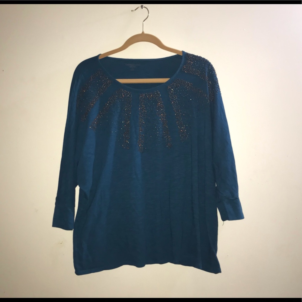 Bedazzled blue women’s top size 2x
